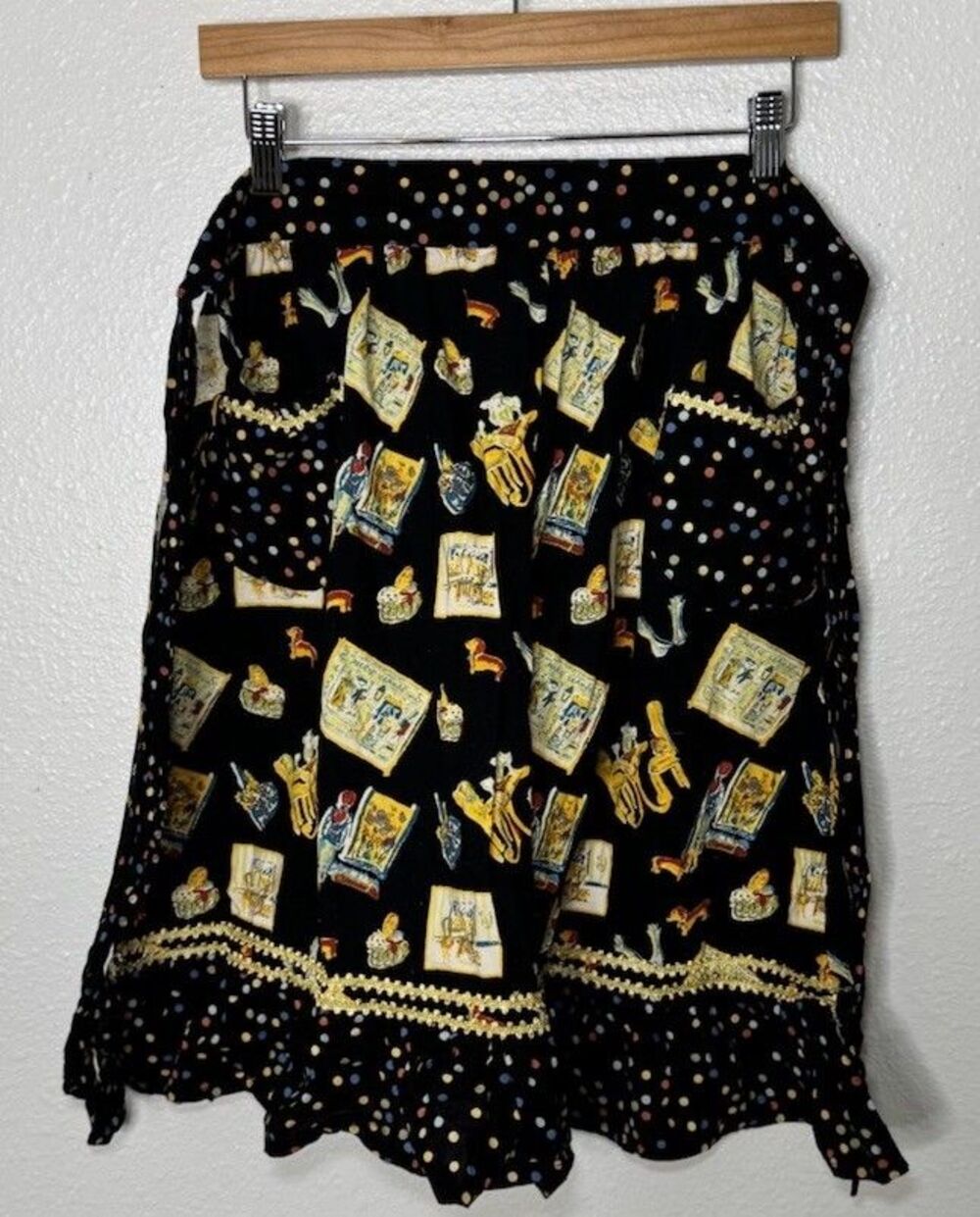 Vintage April Cornell Apron Bistro Cafe Weiner Dog Cottagecore French Pockets